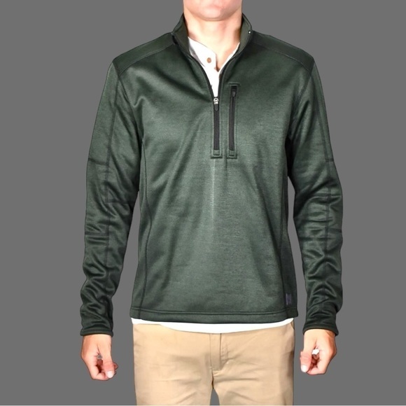 Vintage 1946 "Space Dye" 1/4 Zip Pullover Moss Green - Picture 2 of 6